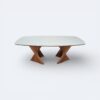 Mesa Viena Amêndoa Com Vidro Off White 200x100