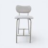 Banqueta Serena em Metal Champagne com Estofado em Boucle Bege