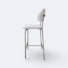 Banqueta Serena em Metal Champagne com Estofado em Boucle Bege