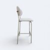 Banqueta Serena em Metal Champagne com Estofado em Boucle Bege