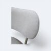 Banqueta Serena em Metal Champagne com Estofado em Boucle Bege
