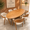 Mesa Oval Provença Amêndoa 200x100