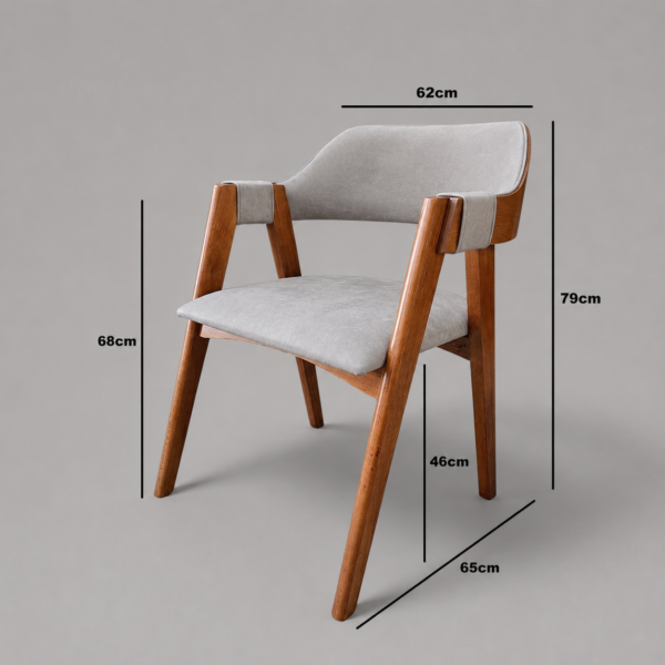 Cadeira Safira Amêndoa Courissimo Cinza 9302
