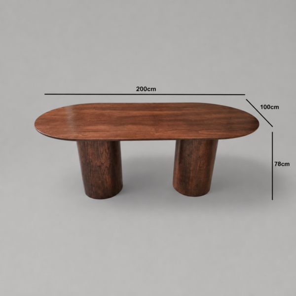 Mesa Treviso Cinamomo Pinhão 200 x 100 cm