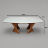 Mesa Viena Amêndoa Com Vidro Off White 200x100