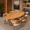 Conjunto Oval Provença 200x100 com 06 Cadeiras Safira Courissimo Palha