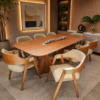 1000246390 Conjunto Dubai 240x120 com 08 Cadeiras Safira Courissimo Palha