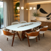 Conjunto Aurora com Vidro 200x100 + 06 Cadeiras Safira Facto Pérola com Corda Náutica