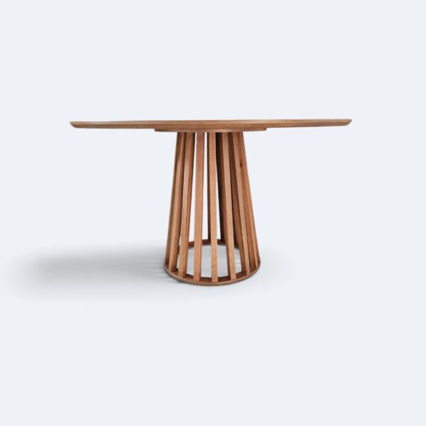 Mesa Florença Redonda com Tampo Laminado Amêndoa 120