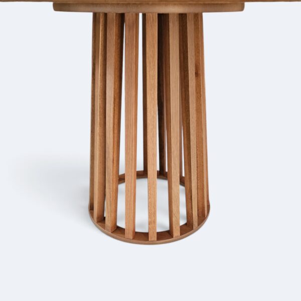 Mesa Florença Redonda com Tampo Laminado Amêndoa 120