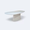 Mesa Aurora Orgânica Branca Com Vidro Branco 160x90