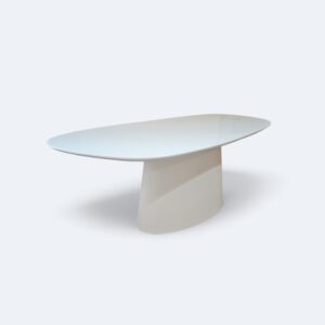 Mesa Aurora Orgânica Branca Com Vidro Branco 160x90