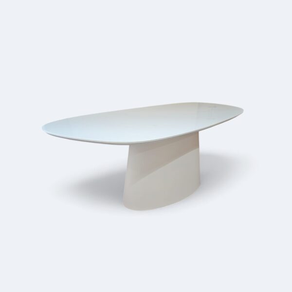 Mesa Aurora Orgânica Branca Com Vidro Branco 160x90