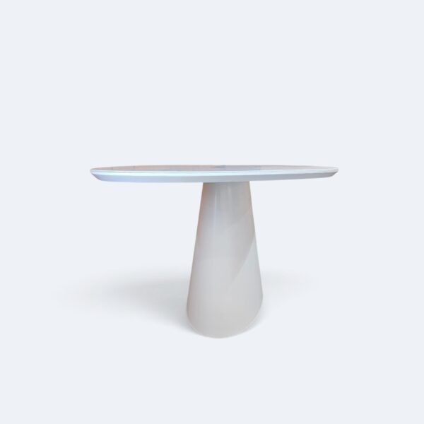 Mesa Aurora Orgânica Branca Com Vidro Branco 160x90