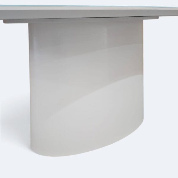 Mesa Aurora Orgânica Branca Com Vidro Branco 160x90