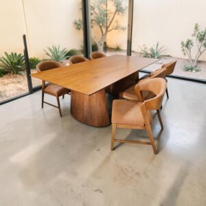 Conjunto Modena 200x100 + 06 Cadeiras Emirados Courissimo Caramelo