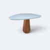 Mesa Aurora Orgânica com Tampo Off White em Vidro Branco 200x100
