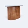Mesa Aurora Orgânica com Tampo Off White em Vidro Branco 200x100
