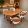 Conjunto Paris 160x90 + 04 Cadeiras safira Courissimo Bege