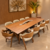 Conjunto Modena Amêndoa 270x130 + 10 Cadeiras Safira