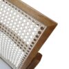 Cadeira Milano em Madeira Maciça Amendoa com Estofado em Courissimo Branco e Encosto Rattan